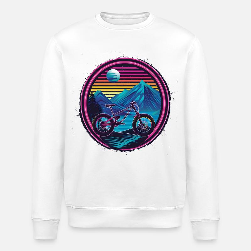 Retro Radfahrer - Stanley/Stella Unisex Bio-Sweatshirt ROLLER - Weiß