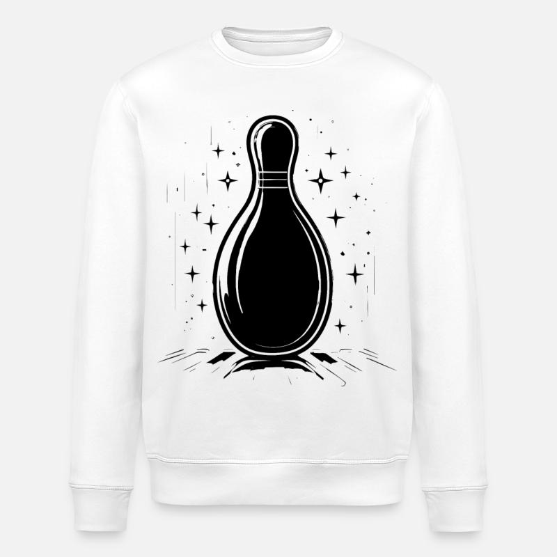 Bowling Zeichnung - Stanley/Stella Unisex Bio-Sweatshirt ROLLER - Weiß