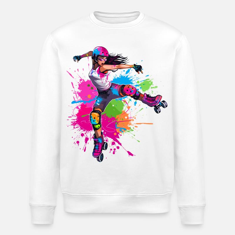 Roller Skater Mädchen - Stanley/Stella Unisex Bio-Sweatshirt ROLLER - Weiß