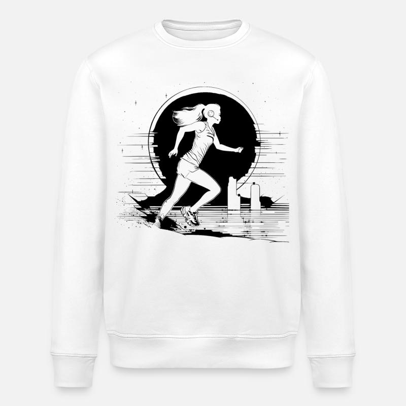 Dessin de coureur - Sweat bio ROLLER Stanley/Stella Unisexe - blanc