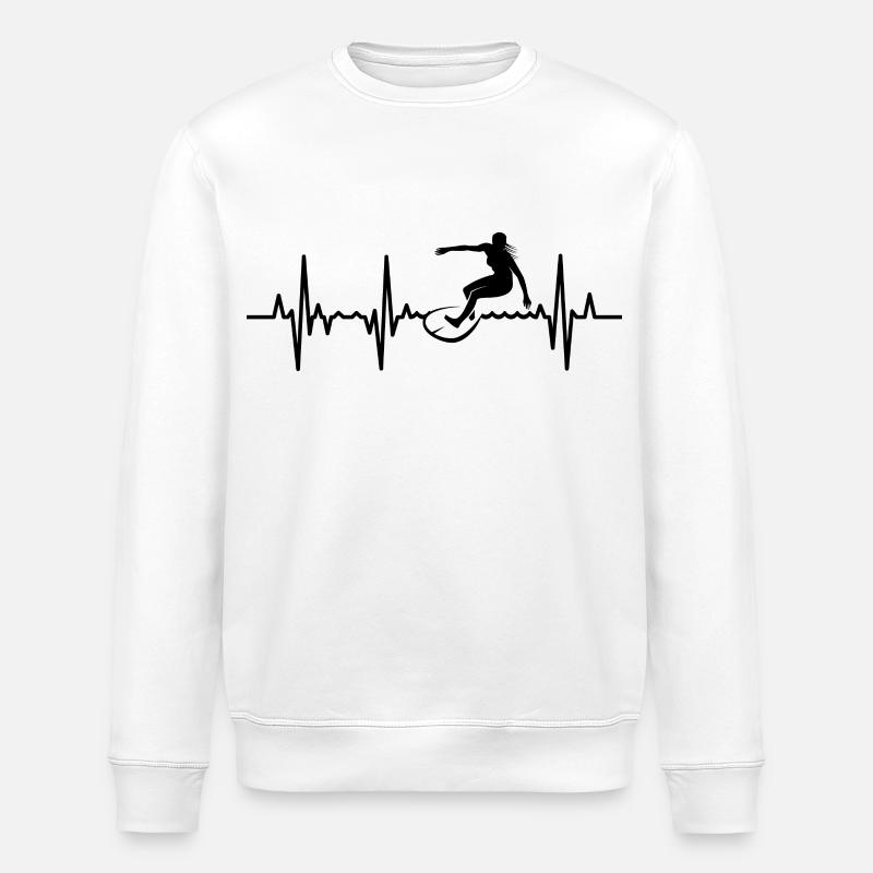 Surferin Kardiogramm - Stanley/Stella Unisex Bio-Sweatshirt ROLLER - Weiß