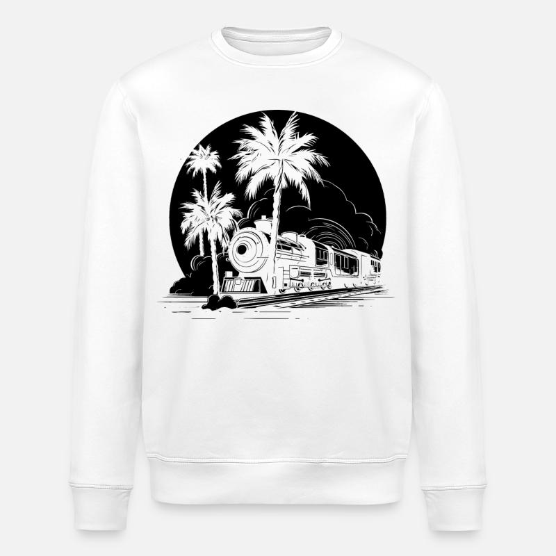 Eisenbahn - Stanley/Stella Unisex Bio-Sweatshirt ROLLER - Weiß