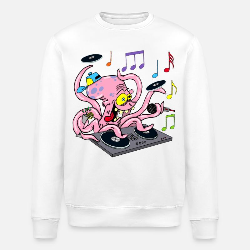 Deejay Oktopus - Stanley/Stella Unisex Bio-Sweatshirt ROLLER - Weiß