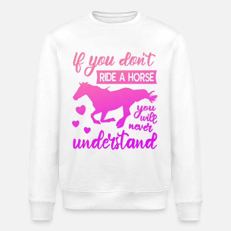 Pferde Mädchen - Stanley/Stella Unisex Bio-Sweatshirt ROLLER - Weiß