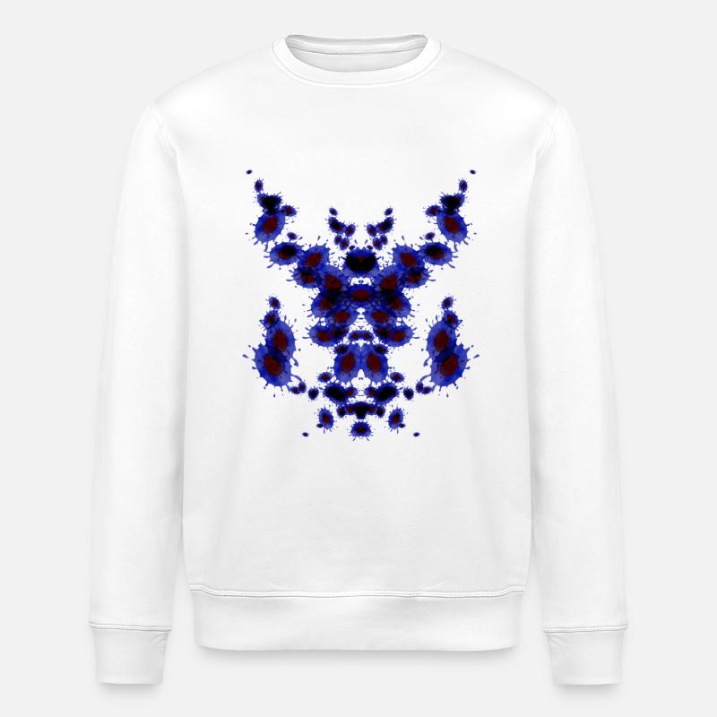 Rohrschachblau - Stanley/Stella Unisex Bio-Sweatshirt ROLLER - Weiß