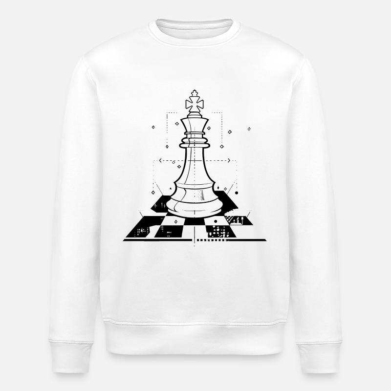 Chess Pieces Drawing - Stanley/Stella ROLLER Unisex Organic Sweatshirt - white