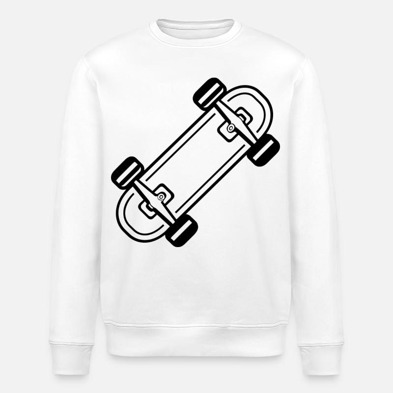 Skateboard Comic - Stanley/Stella ROLLER Unisex Organic Sweatshirt - white