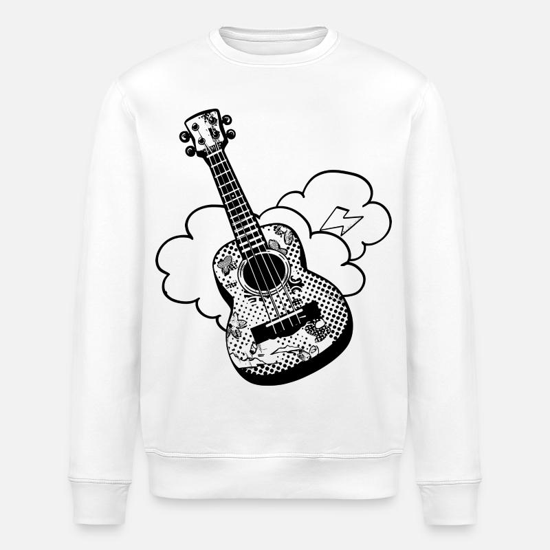 Ukulele Cartoon - Stanley/Stella Unisex Bio-Sweatshirt ROLLER - Weiß