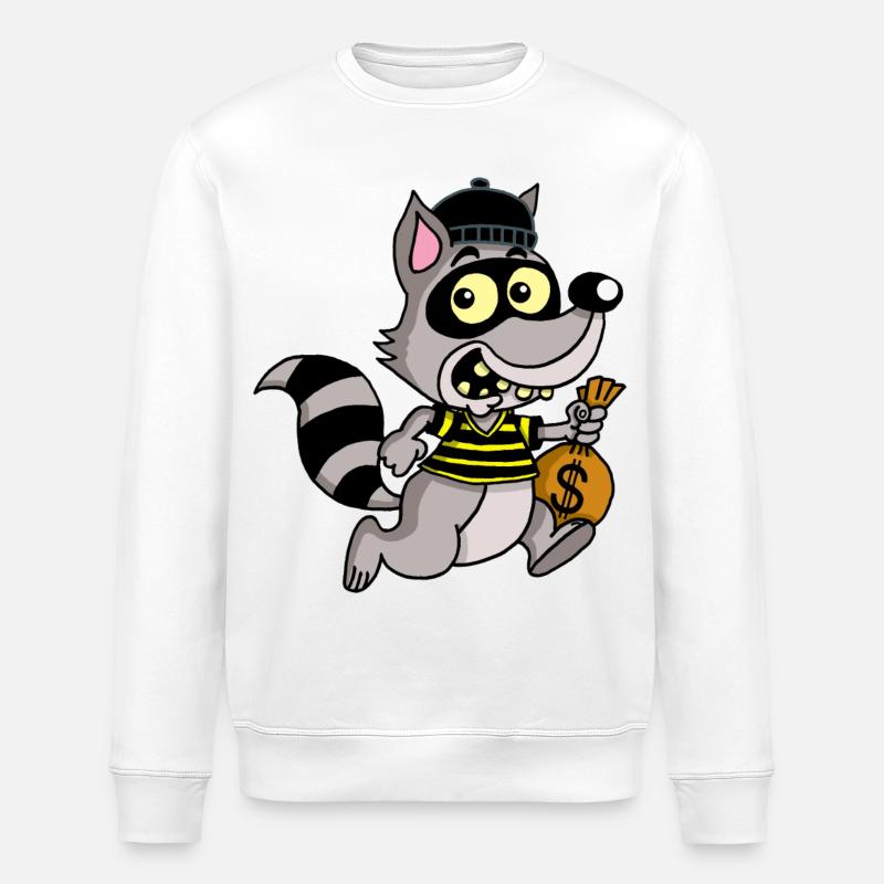 Diebischer Waschbär - Stanley/Stella Unisex Bio-Sweatshirt ROLLER - Weiß