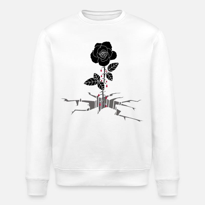 Blutrünstige schwarze Rose - Stanley/Stella Unisex Bio-Sweatshirt ROLLER - Weiß