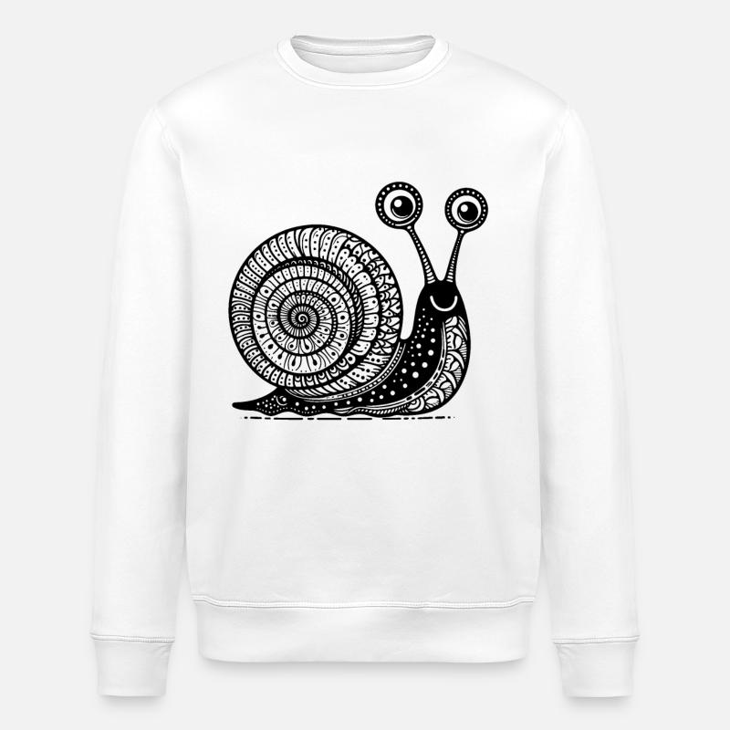 Snail's Pace: Langsame und stetige Zen-Kunst - Stanley/Stella Unisex Bio-Sweatshirt ROLLER - Weiß
