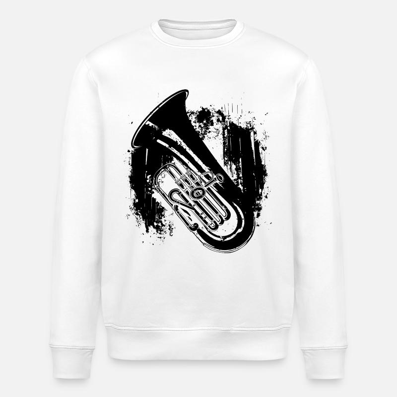 Dessin de tuba - Sweat bio ROLLER Stanley/Stella Unisexe - blanc