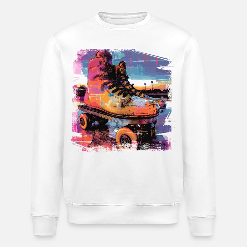 Rollerskates Illustration - Stanley/Stella Unisex Bio-Sweatshirt ROLLER - Weiß