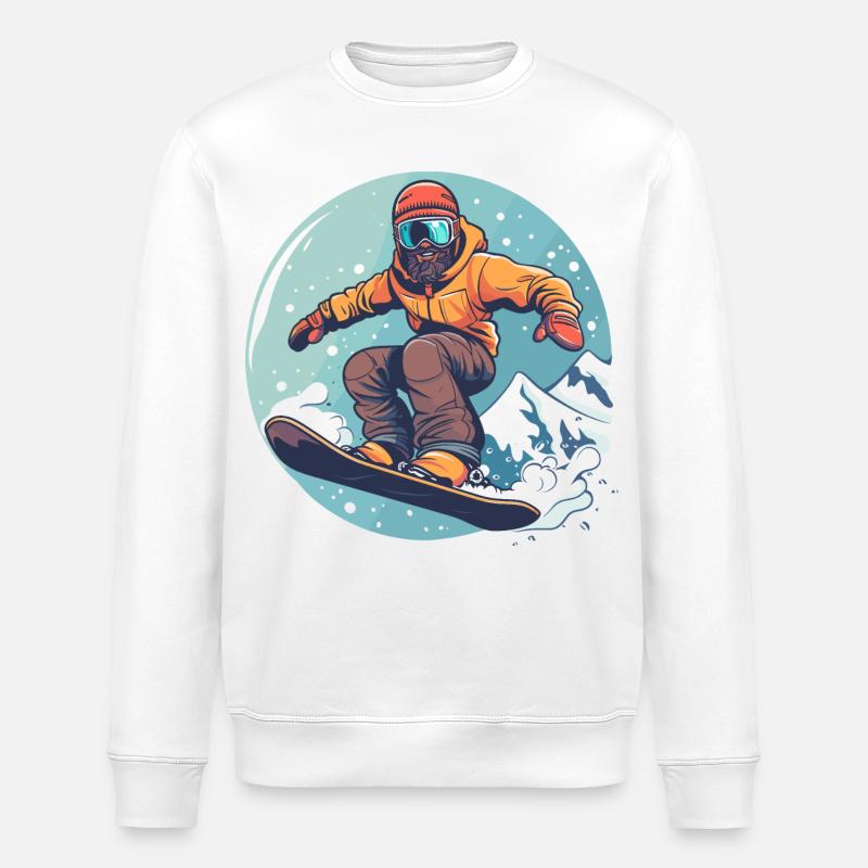 Graphismes de snowboard - Sweat bio ROLLER Stanley/Stella Unisexe - blanc