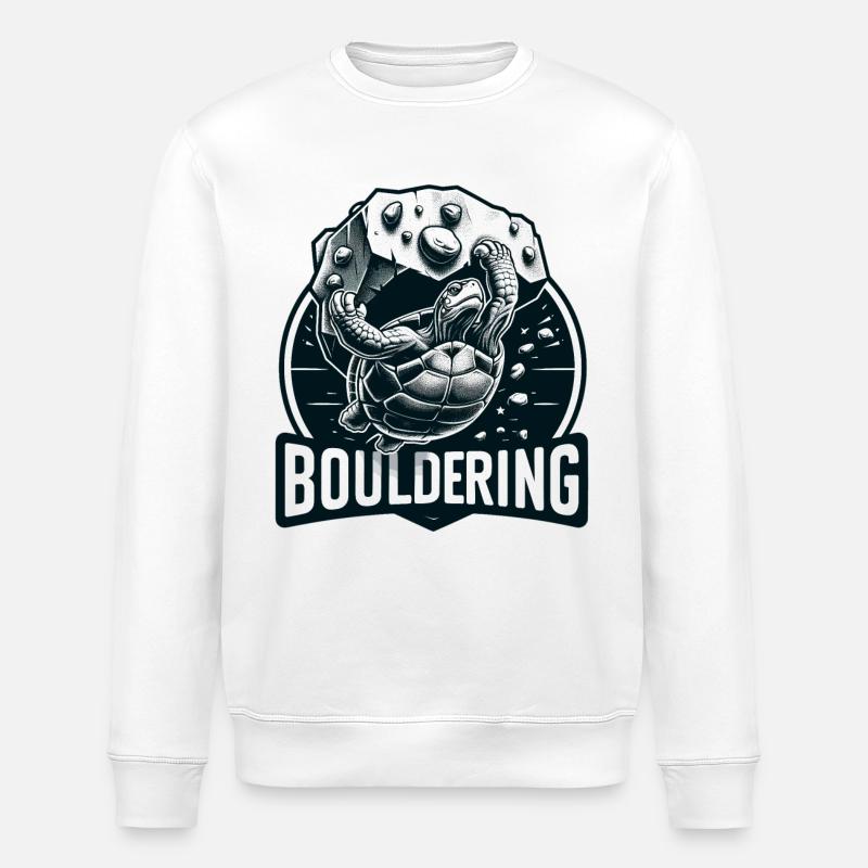 Bouldern Schildkröte Klettern Geschenk - Stanley/Stella Unisex Bio-Sweatshirt ROLLER - Weiß