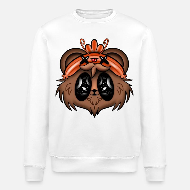 Der Bär mit der Garnelenkappe - Stanley/Stella Unisex Bio-Sweatshirt ROLLER - Weiß