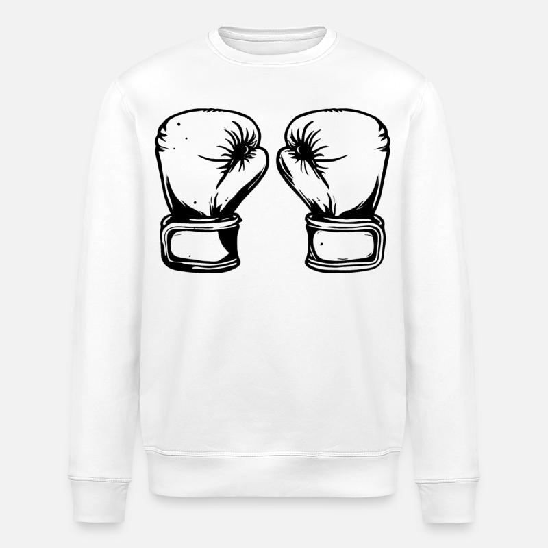 Boxhandschuhe Zeichnung - Stanley/Stella Unisex Bio-Sweatshirt ROLLER - Weiß