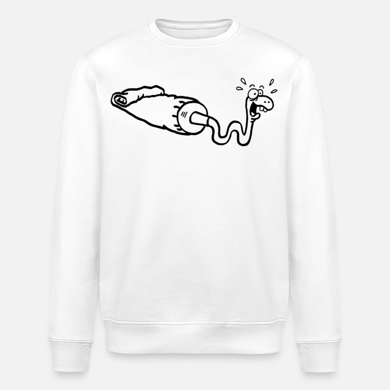 Serpent noir et tube de gouache - Sweat bio ROLLER Stanley/Stella Unisexe - blanc