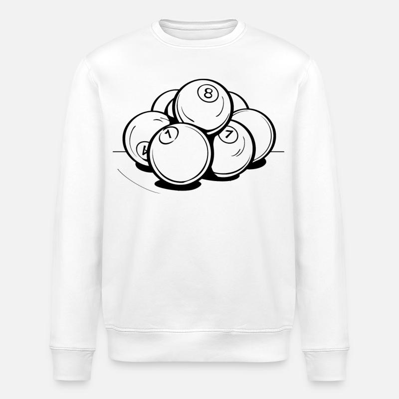 Billardkugeln Zeichnung - Stanley/Stella Unisex Bio-Sweatshirt ROLLER - Weiß