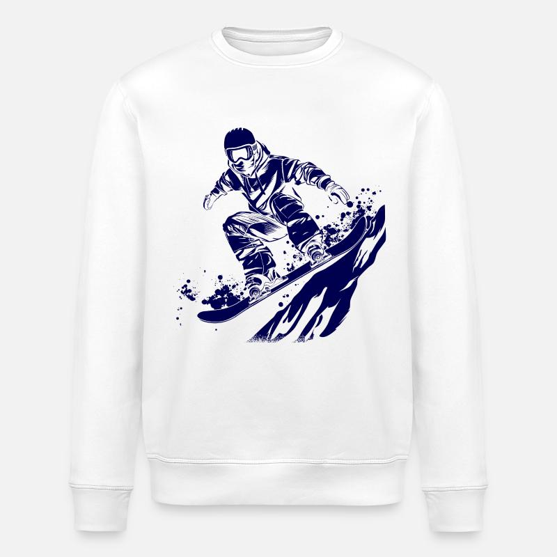 Snowboarder Skizze - Stanley/Stella Unisex Bio-Sweatshirt ROLLER - Weiß