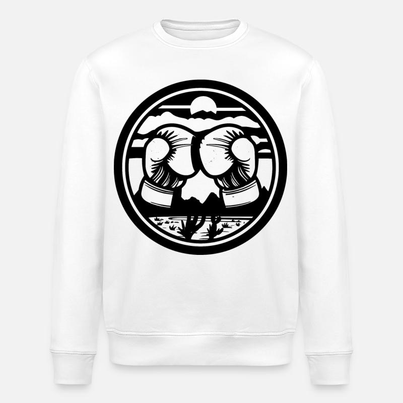 Boxes Drawing - Stanley/Stella ROLLER Unisex Organic Sweatshirt - white