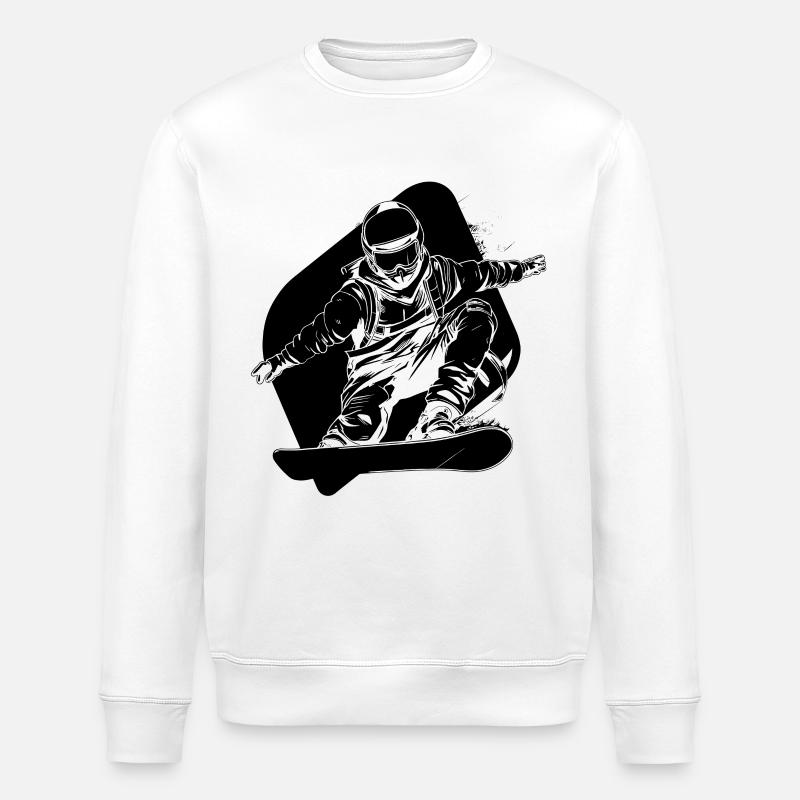 Dessin de snowboarder - Sweat bio ROLLER Stanley/Stella Unisexe - blanc