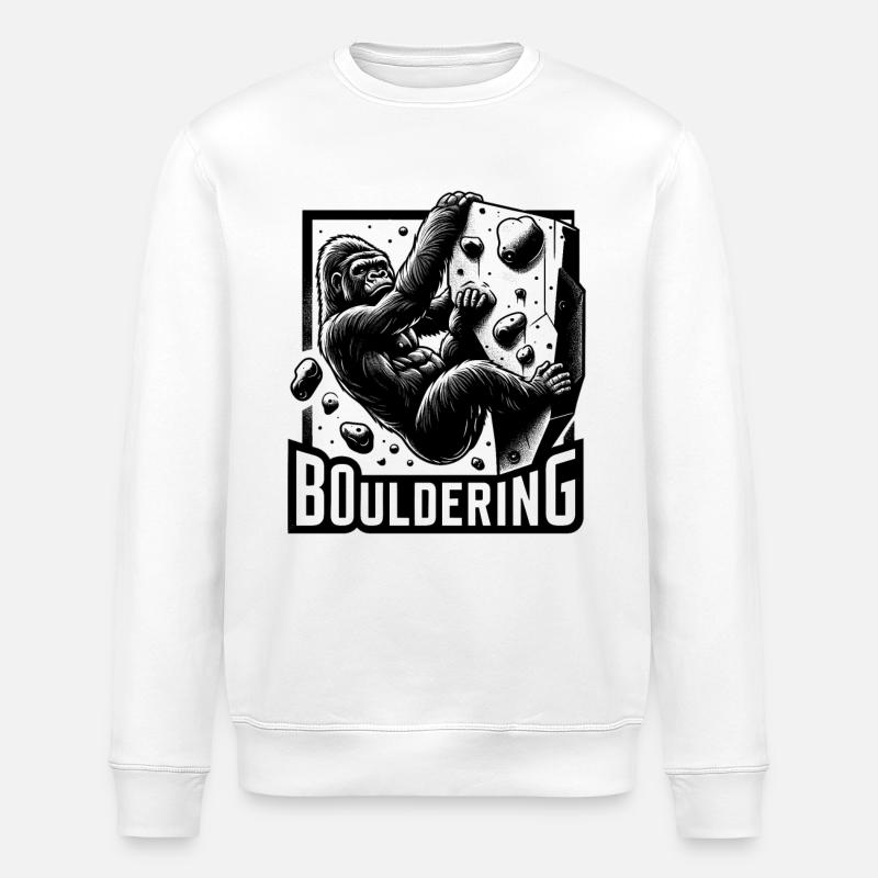 Bouldering Gorilla Silverback Cadeau - Sweat bio ROLLER Stanley/Stella Unisexe - blanc
