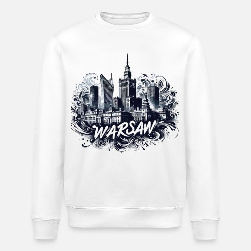Varsovie Capitale Pologne Cadeau - Sweat bio ROLLER Stanley/Stella Unisexe - blanc