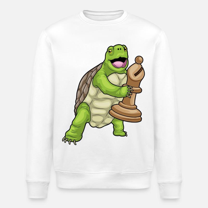 Turtle Chess Piece Bishop Chess - Stanley/Stella ROLLER Unisex Organic Sweatshirt - white