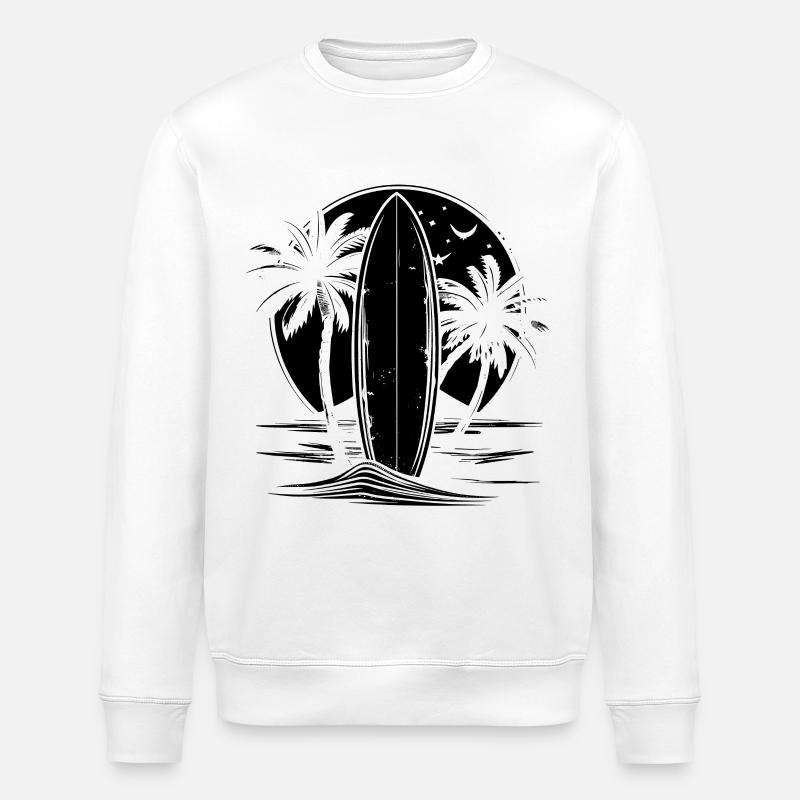 Graphismes de surf - Sweat bio ROLLER Stanley/Stella Unisexe - blanc