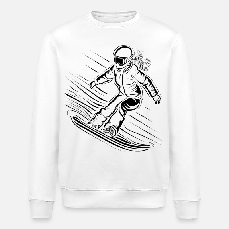 Snowboarderin Skizze - Stanley/Stella Unisex Bio-Sweatshirt ROLLER - Weiß