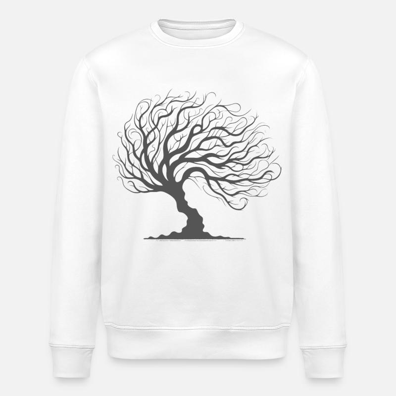 Skurriler Baum des Lebens - Stanley/Stella Unisex Bio-Sweatshirt ROLLER - Weiß