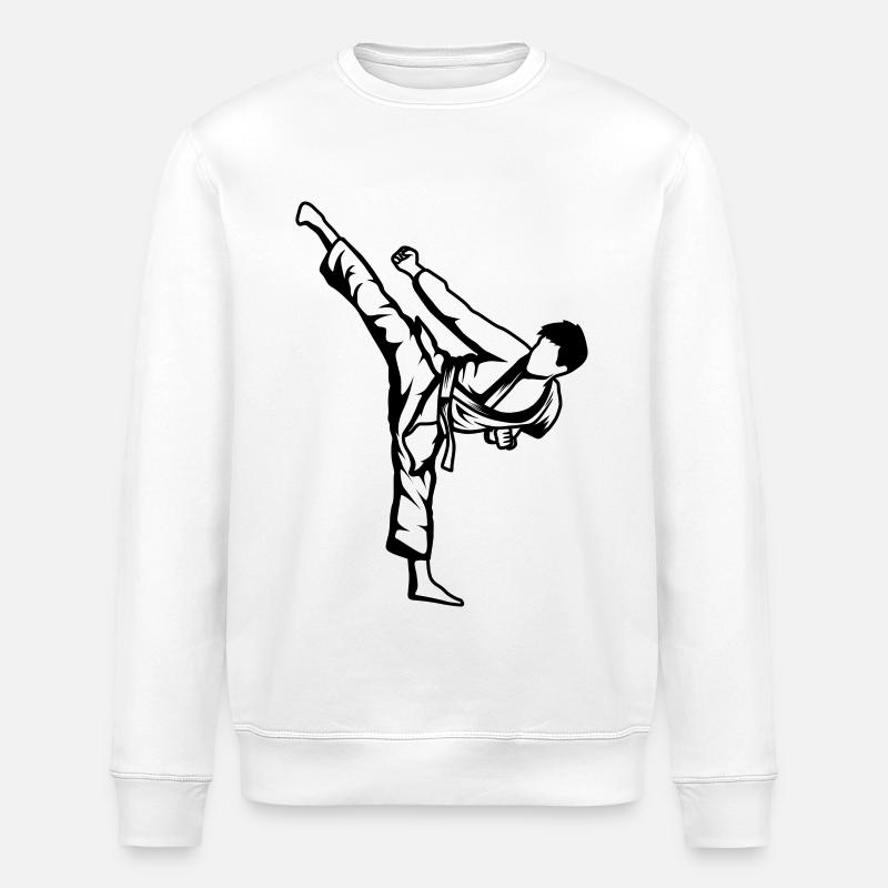 Dessin de garçon de karaté - Sweat bio ROLLER Stanley/Stella Unisexe - blanc