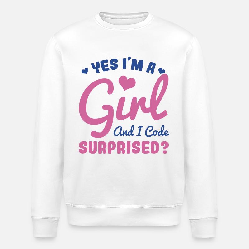 Fille et programmeuse - Sweat bio ROLLER Stanley/Stella Unisexe - blanc