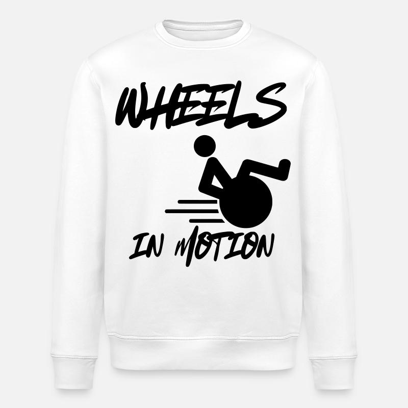 Rollstuhlräder sind immer in Bewegung * - Stanley/Stella Unisex Bio-Sweatshirt ROLLER - Weiß
