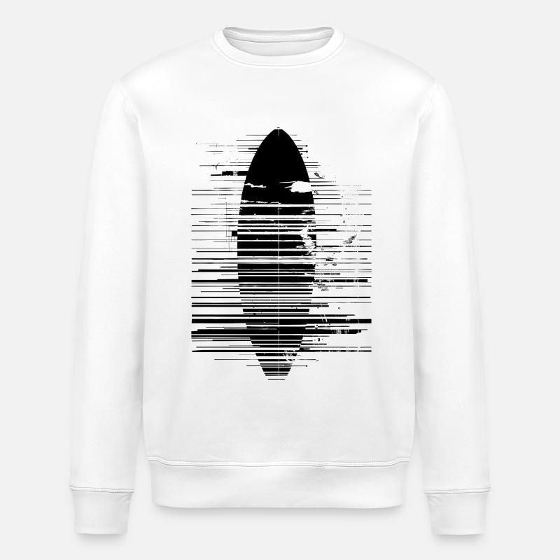 Surfbrett Zeichnung - Stanley/Stella Unisex Bio-Sweatshirt ROLLER - Weiß