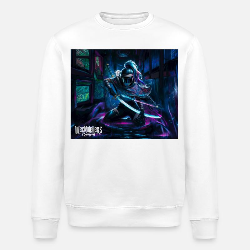 Graffiti Anime Samurai - Stanley/Stella ROLLER Unisex Organic Sweatshirt - white