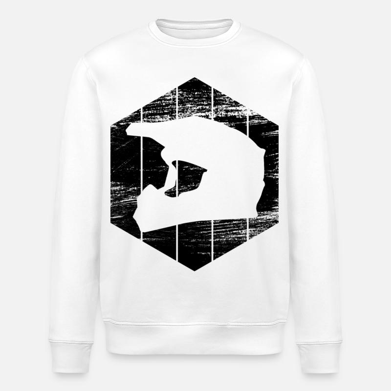 Motocross Helm Grafik - Stanley/Stella Unisex Bio-Sweatshirt ROLLER - Weiß