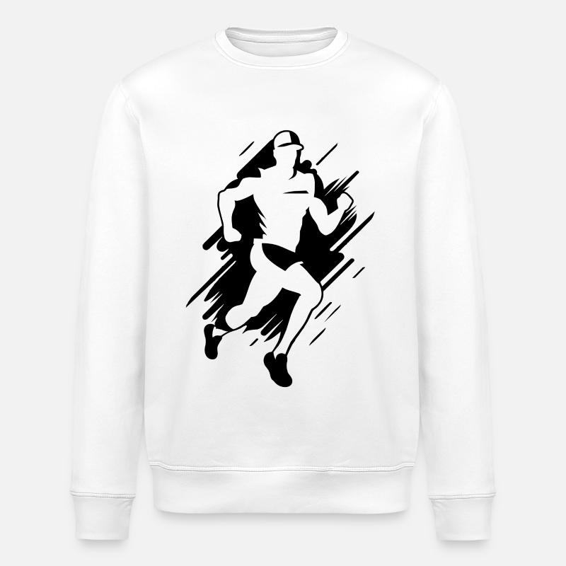 Marathon Junge Zeichnung - Stanley/Stella Unisex Bio-Sweatshirt ROLLER - Weiß