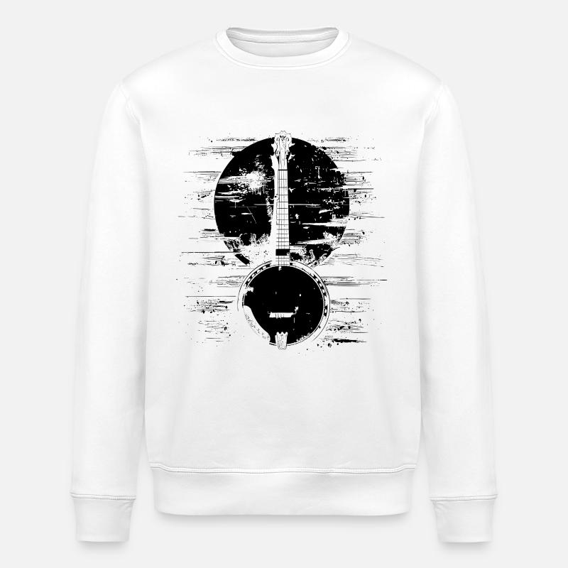Banjo Graphics - Stanley/Stella ROLLER Unisex Organic Sweatshirt - white