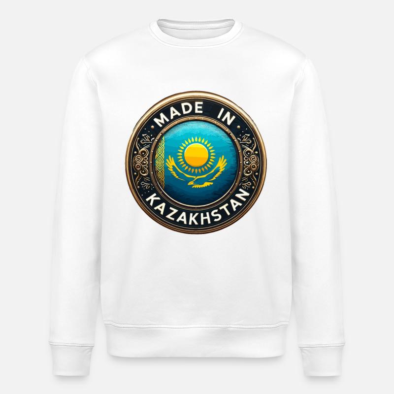 Made in Kasachstan Adler Geschenk - Stanley/Stella Unisex Bio-Sweatshirt ROLLER - Weiß