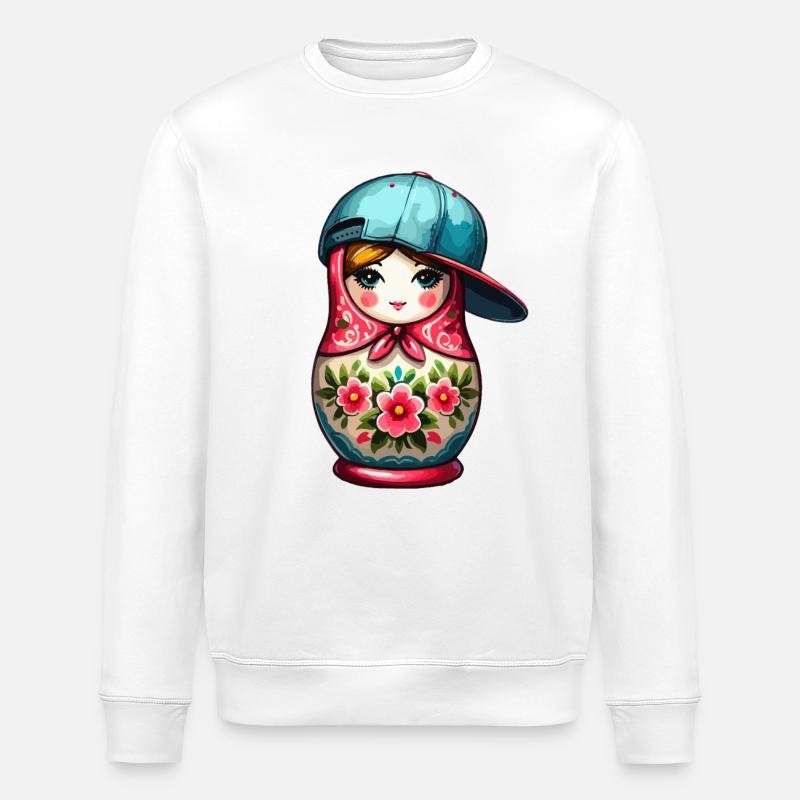 Matriochka Cool Cap Cadeau - Sweat bio ROLLER Stanley/Stella Unisexe - blanc