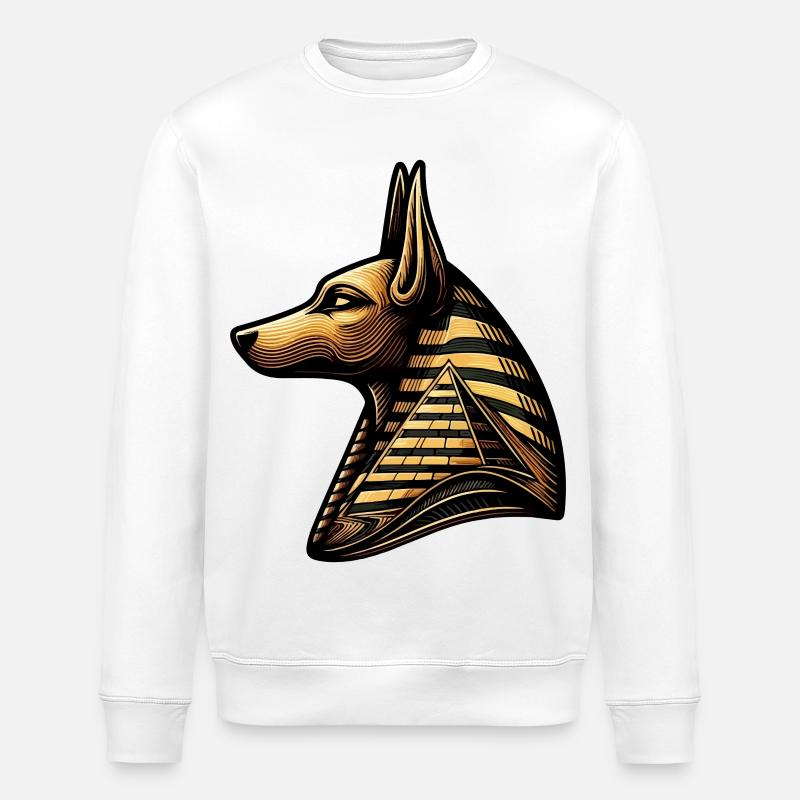 Anubis | Wächter der Gräber Ägypten - Stanley/Stella Unisex Bio-Sweatshirt ROLLER - Weiß
