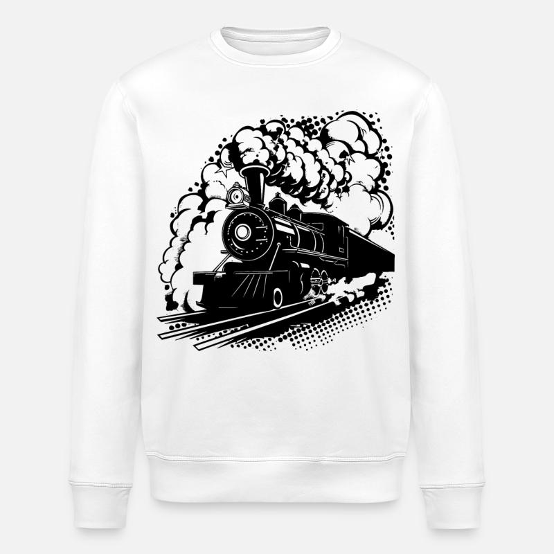 Graphique ferroviaire - Sweat bio ROLLER Stanley/Stella Unisexe - blanc