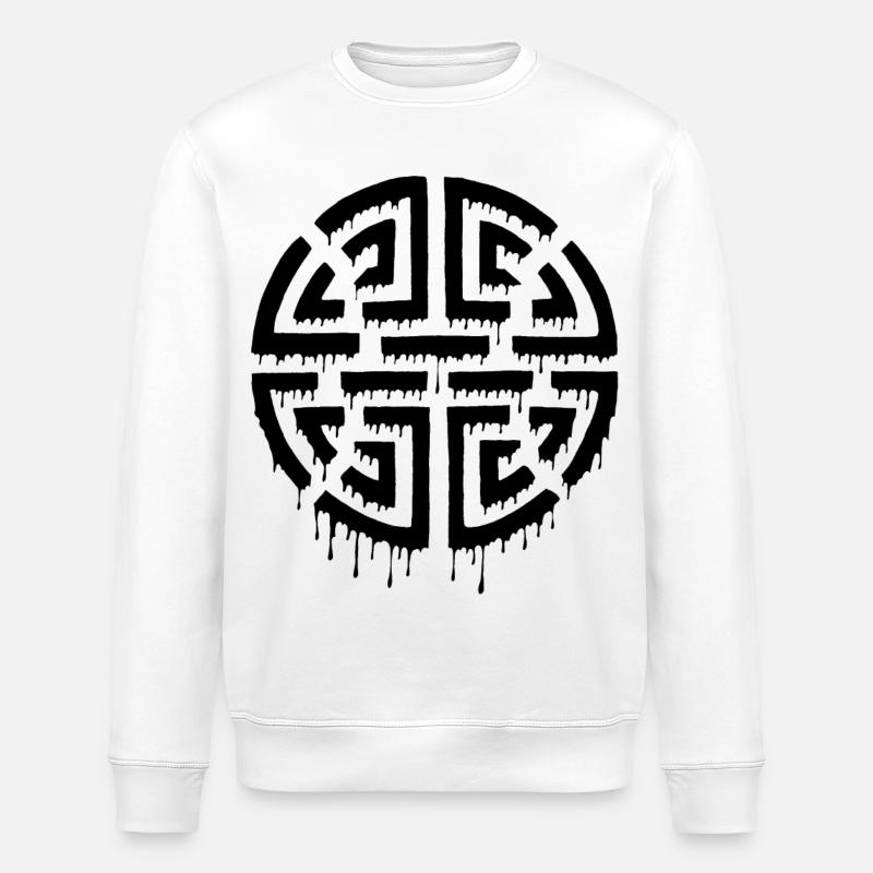 Graffiti d'un labyrinthe noir - Sweat bio ROLLER Stanley/Stella Unisexe - blanc