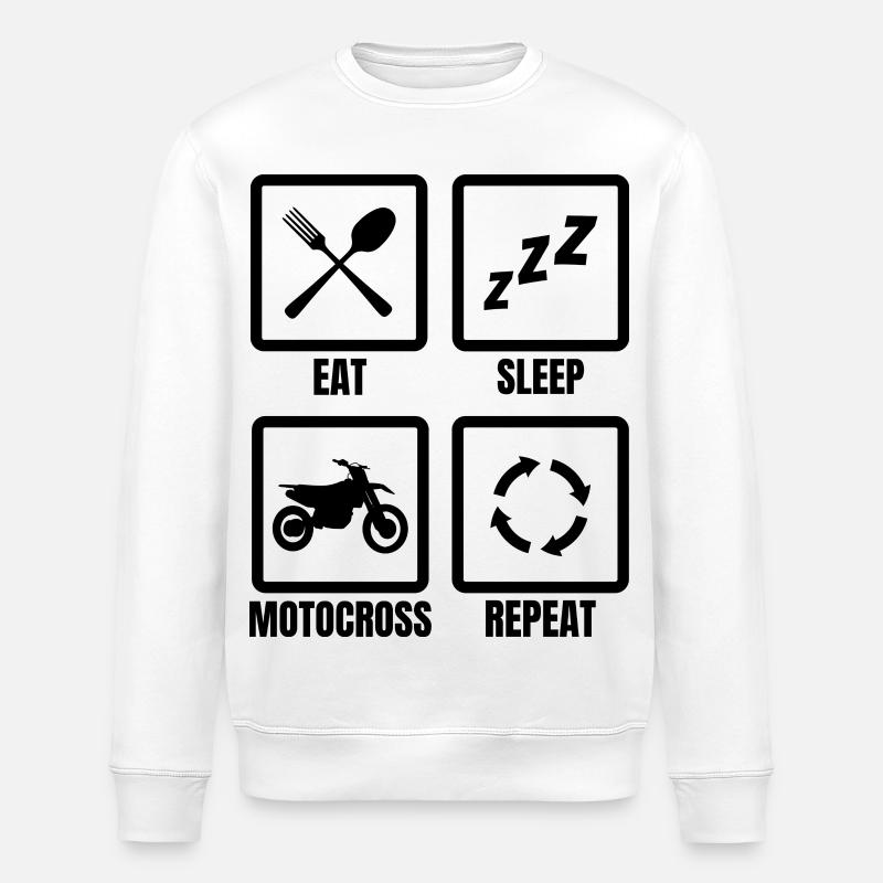 Motocross Spruch - Stanley/Stella Unisex Bio-Sweatshirt ROLLER - Weiß