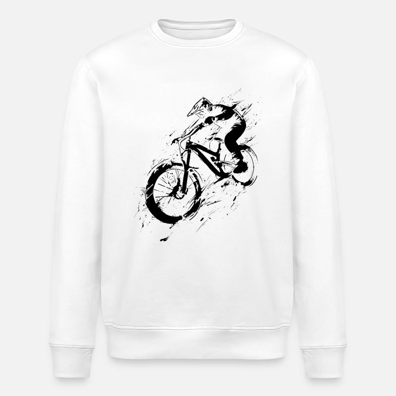 Mountainbiking Illustration - Stanley/Stella Unisex Bio-Sweatshirt ROLLER - Weiß