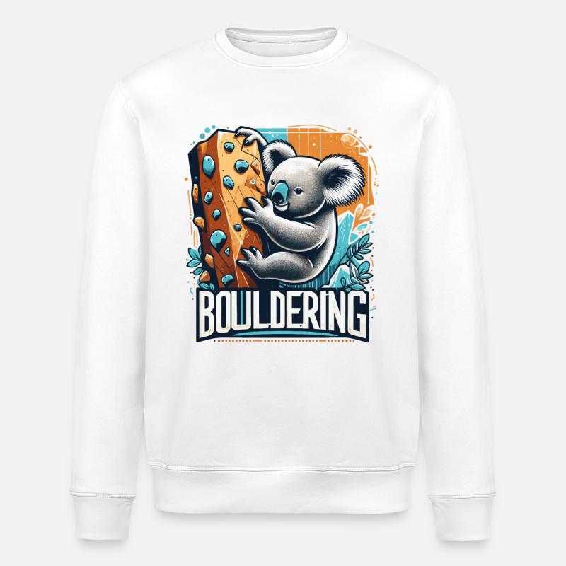 Bouldern Koala Geschenk - Stanley/Stella Unisex Bio-Sweatshirt ROLLER - Weiß