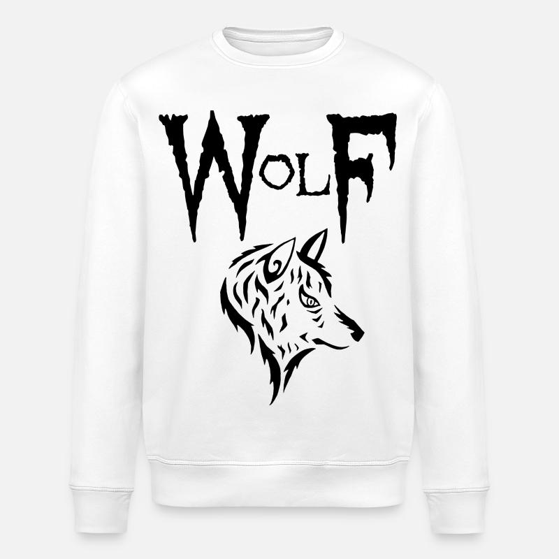 Schwarzer Wolf - Stanley/Stella Unisex Bio-Sweatshirt ROLLER - Weiß