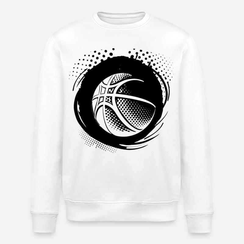 Dessin de ballon de basket-ball - Sweat bio ROLLER Stanley/Stella Unisexe - blanc